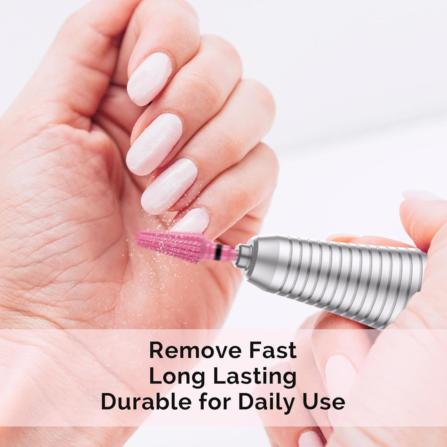 MelodySusie Professional Tornado Nail Drill Bits, 3/32'' Carbide Tungsten Multi-function Bits, Suitable for Manicure Pedicure Cuticle Gel Polishing, Salon Bits, Pink Blossom, Series Bit-X, XC