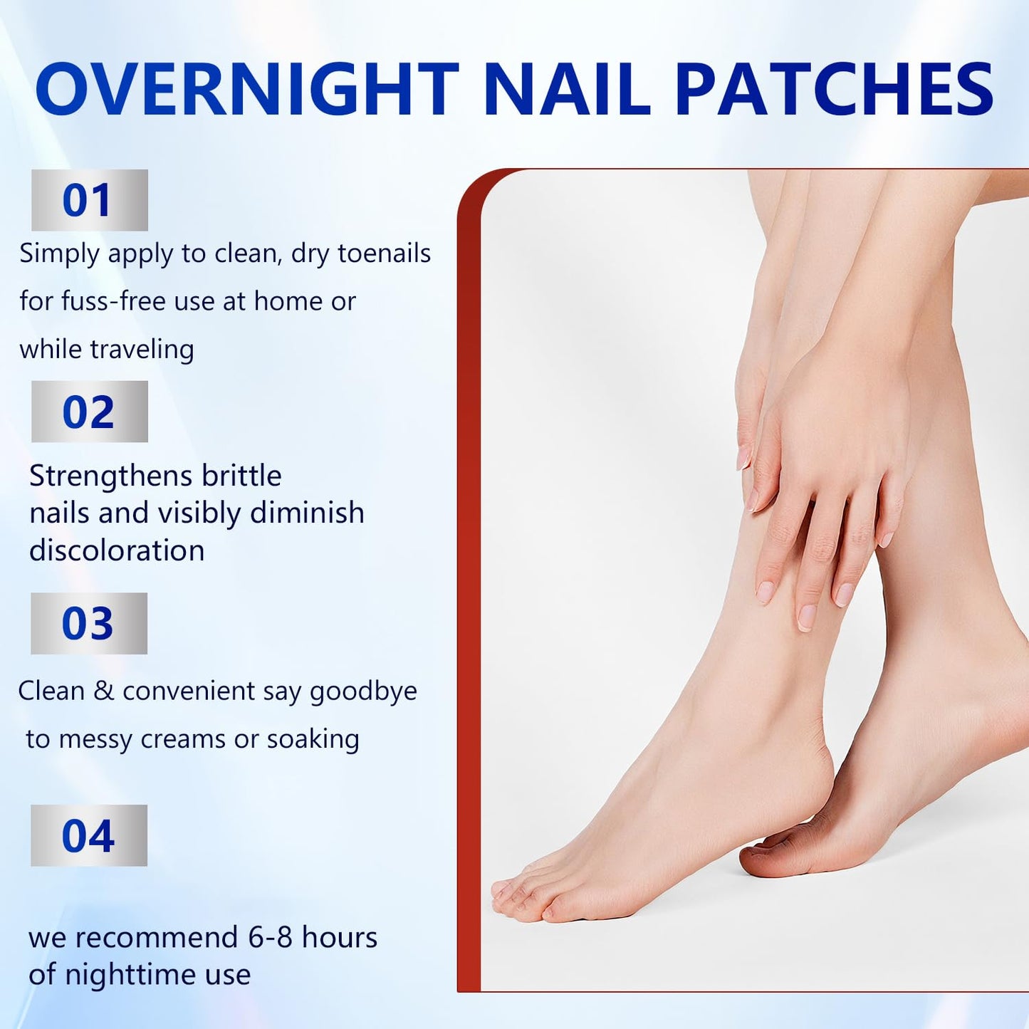 Toenail Extra Strength Nighttime Renewal Nail Patches, 21 Patch, Overnight Repair for Nail, 8-Hour Repair Appearance