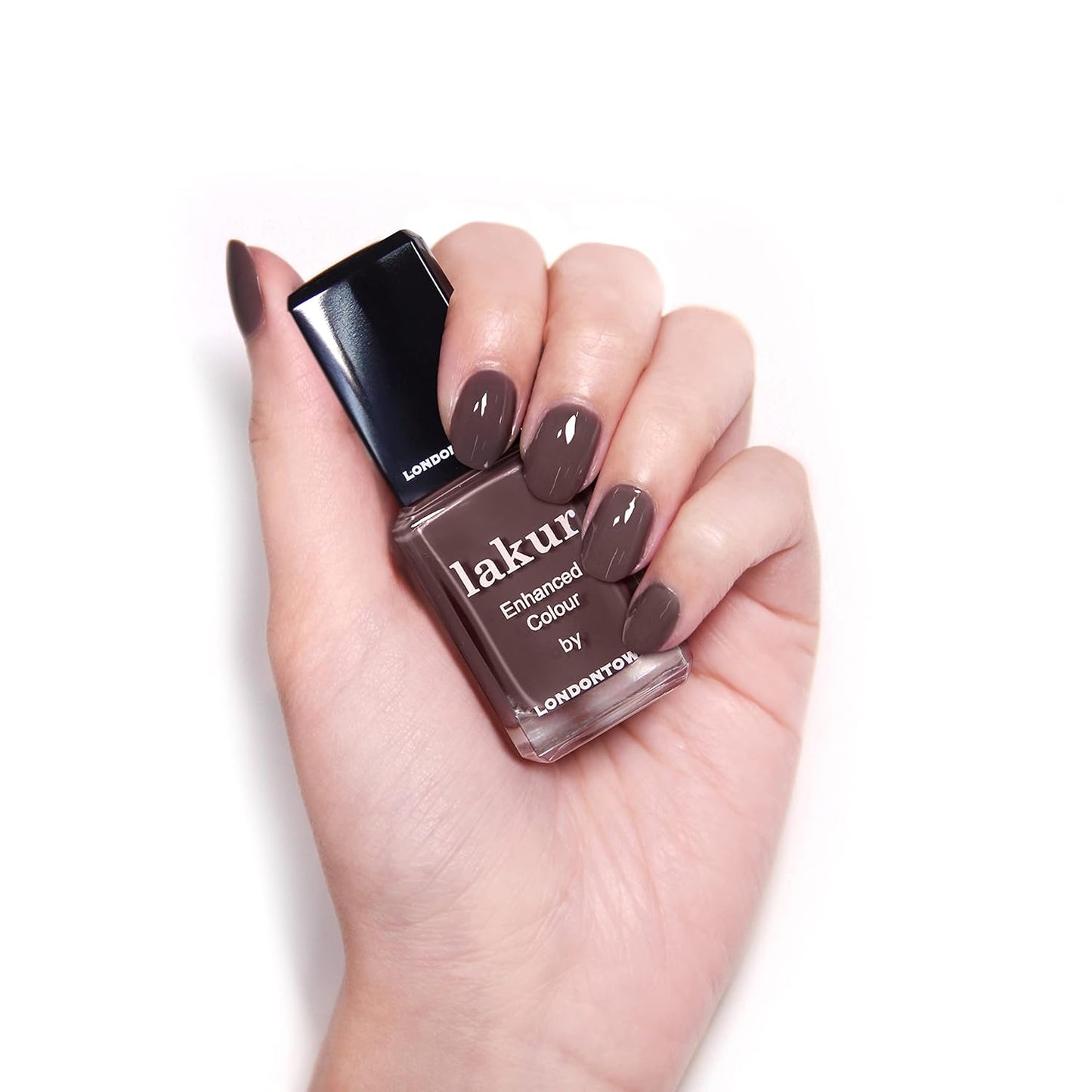 LONDONTOWN lakur Nail Polish - Chip-Resistant, Non-Toxic, Conditions & Hydrates Nails | Glossy Chocolate Brown, Teak, .40 fl oz