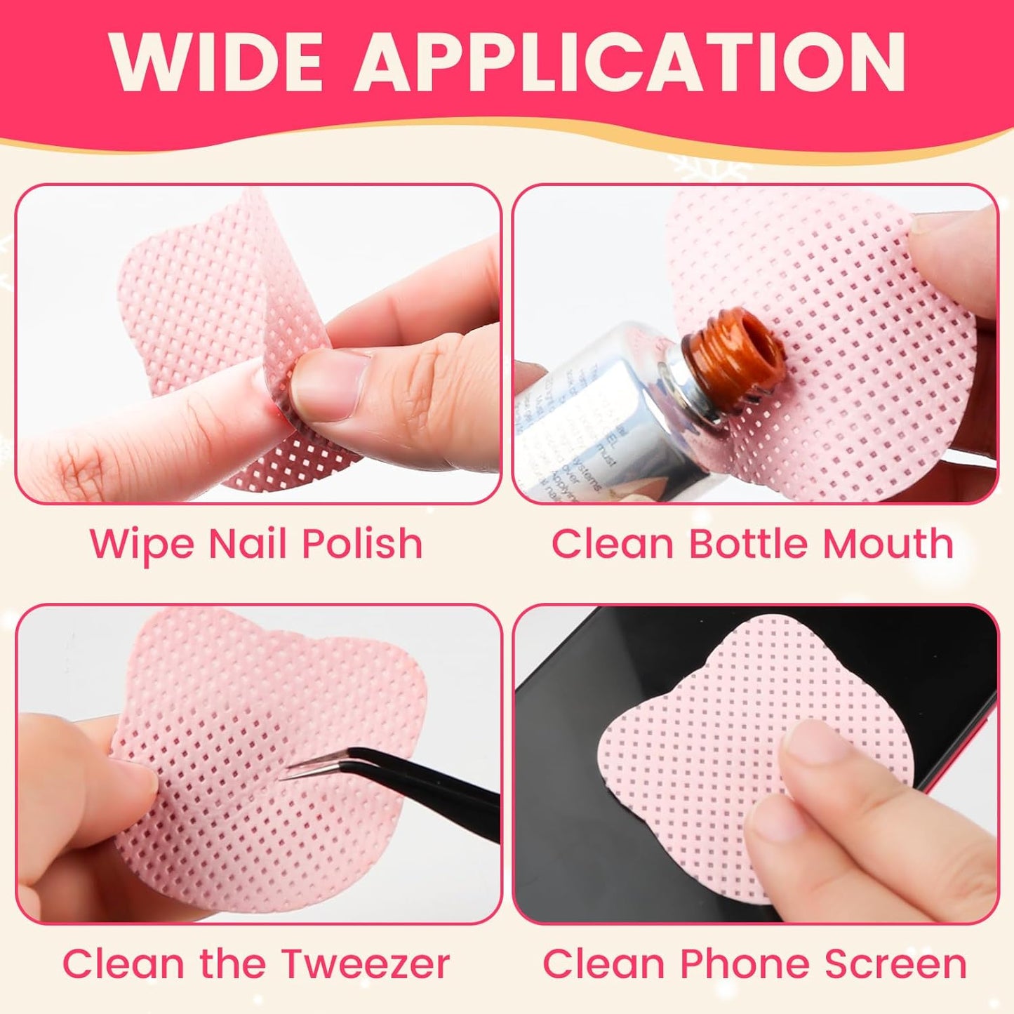 400PCS Lint Free Nail Wipes With Dispenser - Gel Nail Polish Remover Wipes With 100% Pure Acetone Dispenser,No Lint Wipe With 1PCS 120ml Acetone Pump Empty Bottle Nail Supplies
