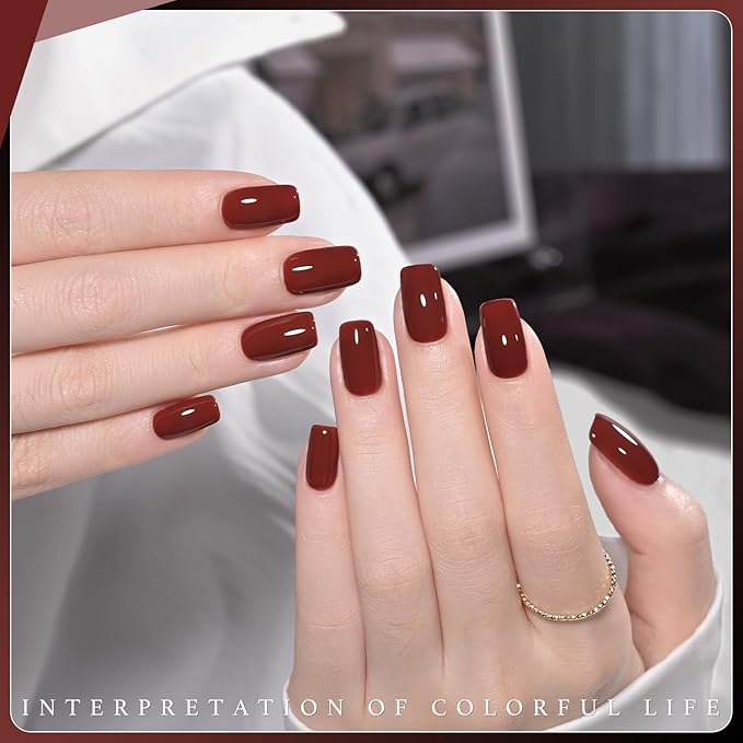GAOY Red Gel Nail Polish, 16ml Soak Off Gel Polish, UV Light Cure for Nail Art DIY Manicure at Home, 2014 Mud Red