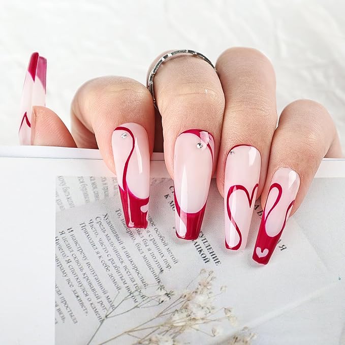 JODSONE 10ml Nail Art Gel Liner Dark Red Gel Nail polish at Home Salon Design with Thin Brush Need U V Lamp Cured