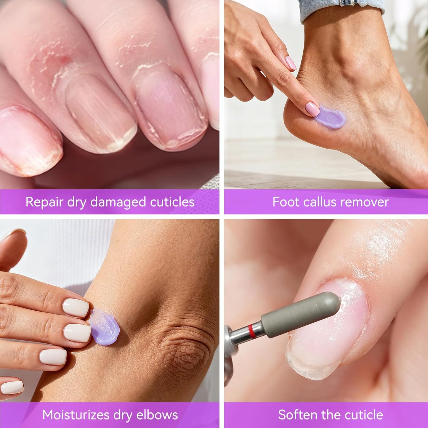 gelike ec Cuticle Care Balm for Nails: Grape Organic Cuticle Softener to Nourish Moisturize Remove Restore Strengthen Dry & Splitting Cuticles