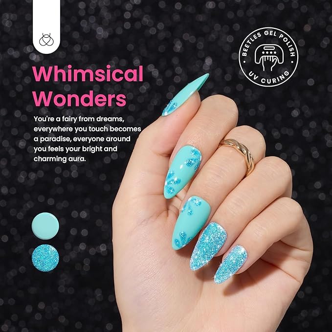 Beetles Glitter Gel Nail Polish 6 Colors Sparkle Pink Purple Blue Gel Polish Kit Chameleon Crushed Diamond Multifunction Soak off Uv Nail Gel DIY Manicure