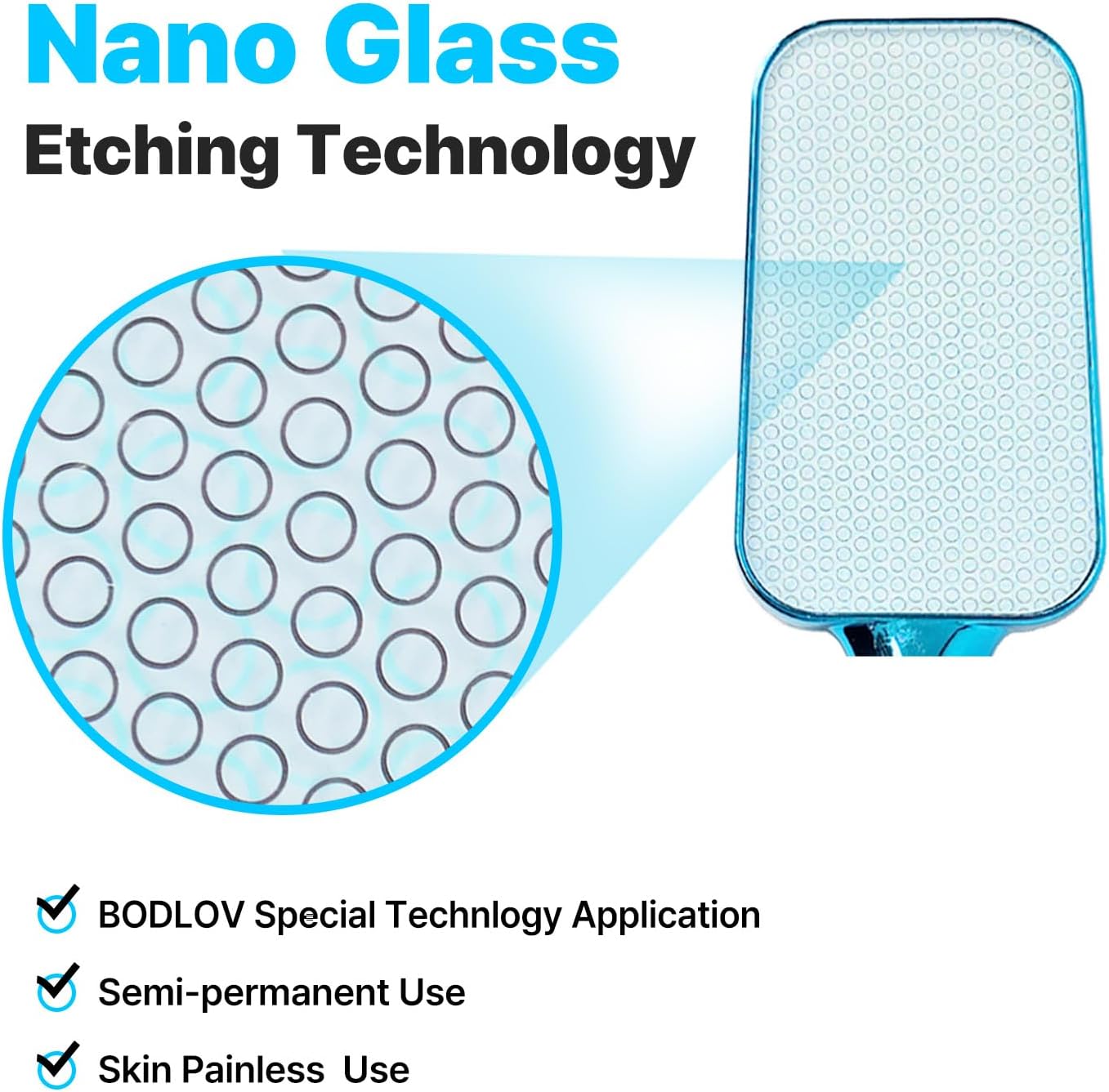 BODLOV Duo, Callus Removal and Hair Erase in ONE, Nano Glass, Foot File, Wet and Dry Skin, Skin Painless and Safety, Water Washing, Ergonomic Design, Hygiene to USE, Dual Care, Exfoliation, 2 in 1