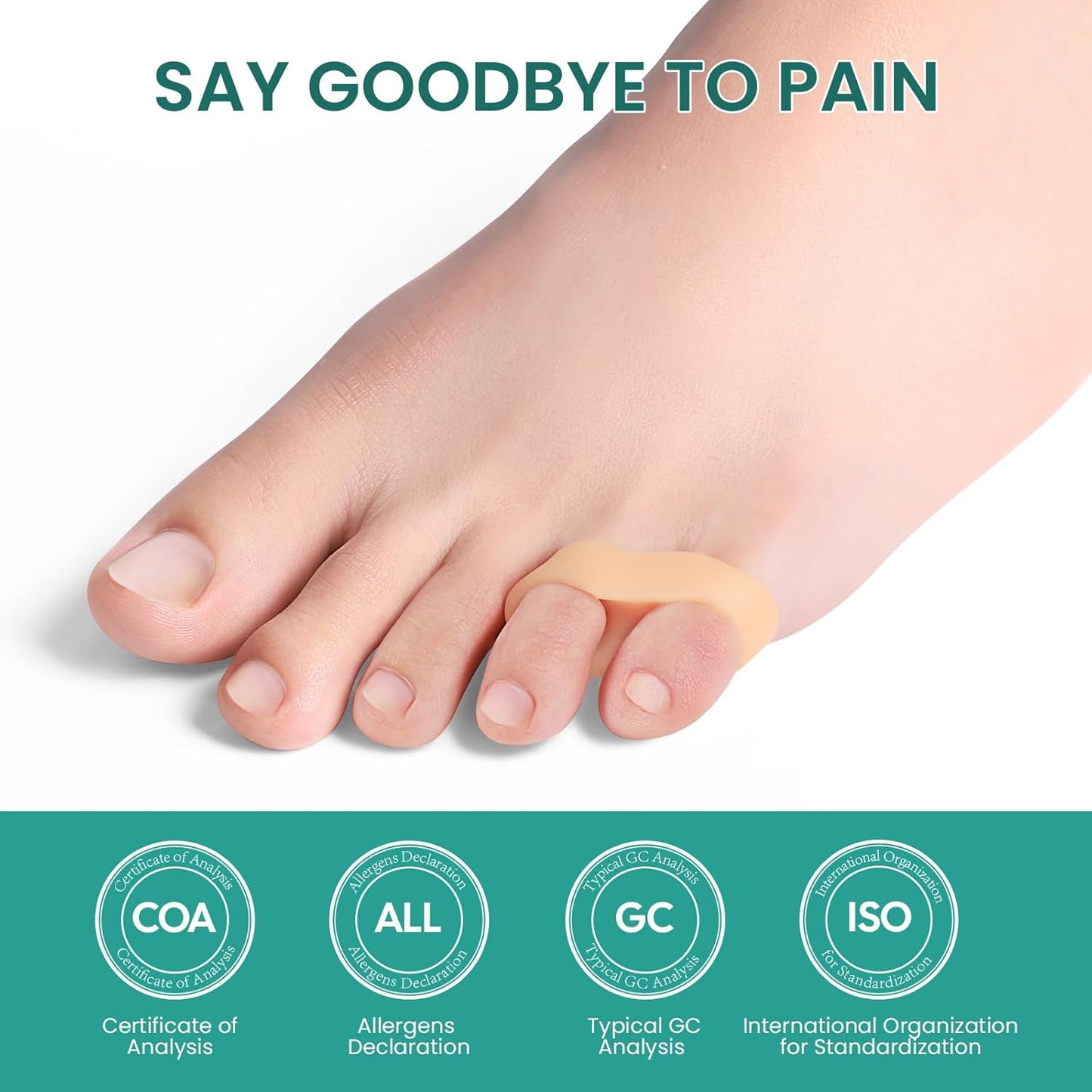 Welnove Tailor's Bunion Corrector Pads - 8 Pack Pinky Toe Protector for Overlapping Toe, Bunion Cushion with Separator for Women Men, Gel Shield for Foot Pain Relief, Beige(Sport Spacers)