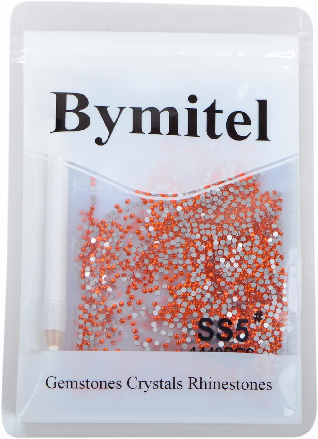 2880PCS Art Nail Rhinestones Non Hotfix Glue Fix Round Crystals Glass Flatback for DIY Jewelry Making with one Picking Pen (ss5 2880pcs, Siam)