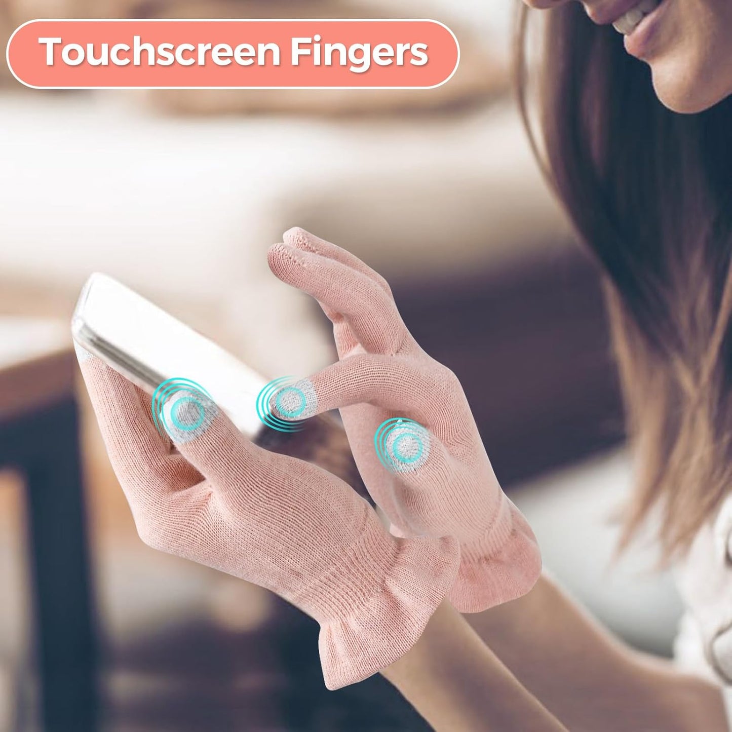 Donfri 6 Pairs Moisturizing Gloves Overnight Kids Cotton Gloves for Eczema Lotion Gloves for Dry Hands,Gloves with Touchscreen Fingers Sleeping (XS)