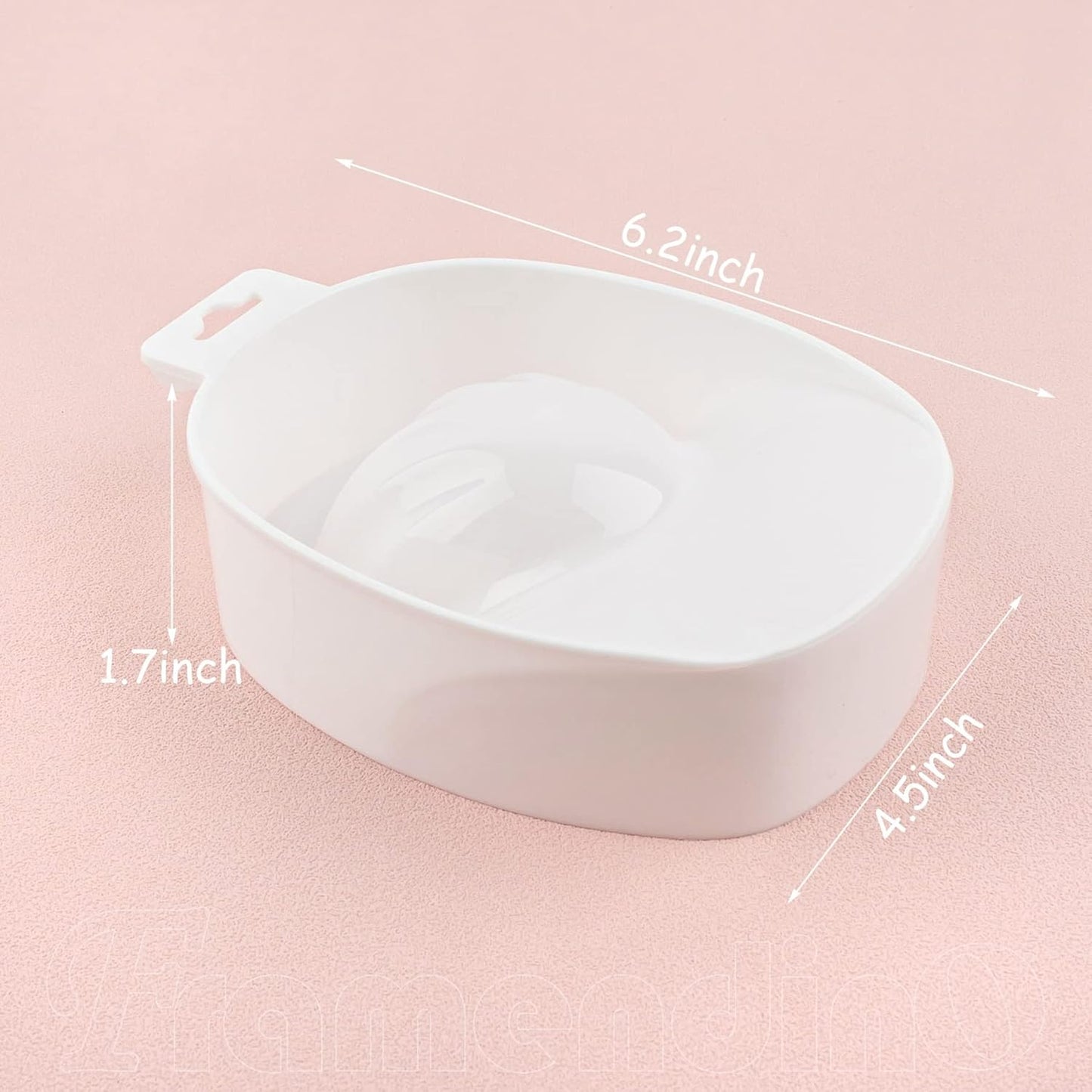 Framendino, 2 Pack White Nail Soak Tray Manicure Bowl Soaker Bowls