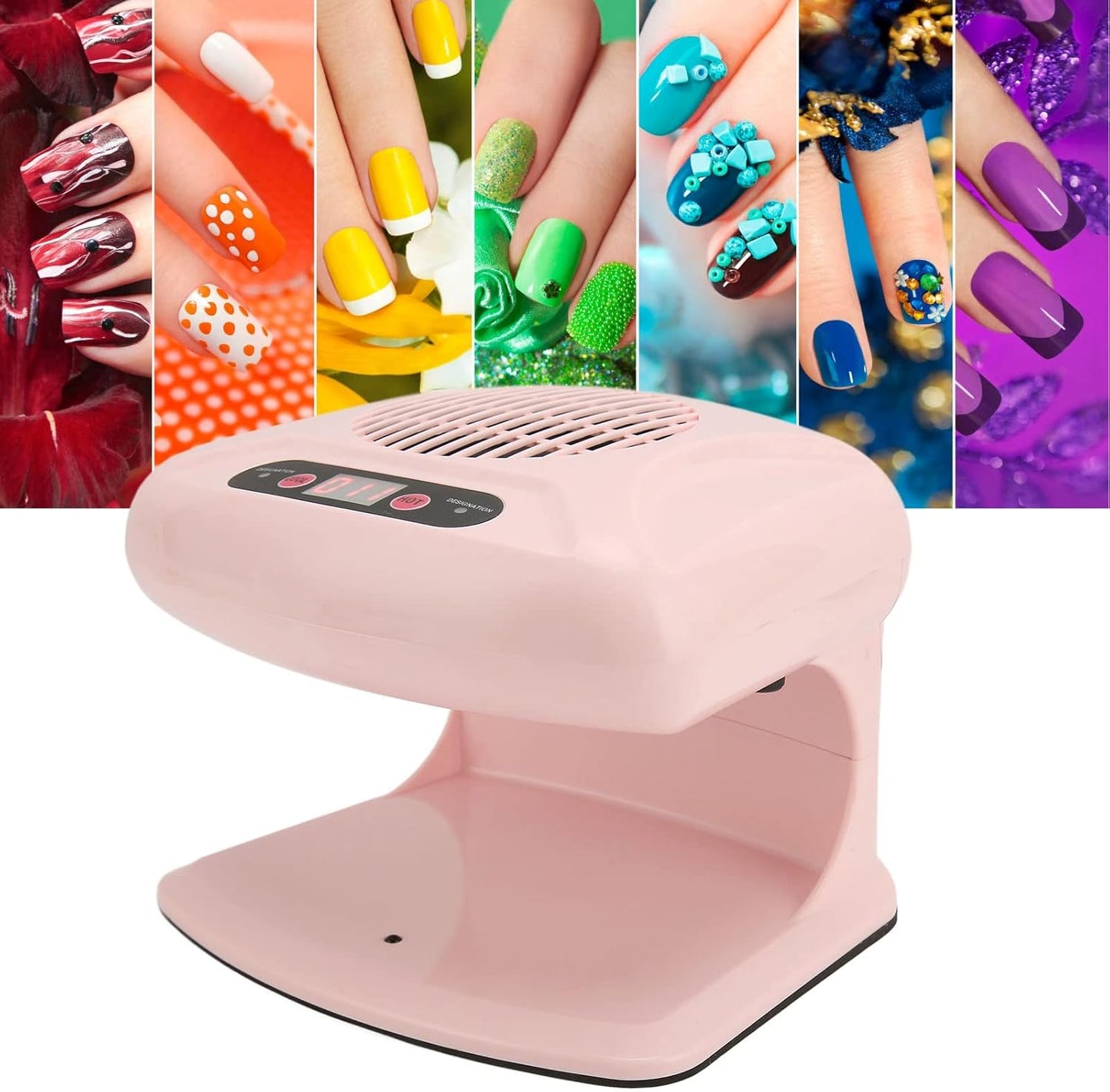 ZJchao Air Nail Dryer, 300W 2 in 1 Automatic Induction Cold Hot Air Nail Polish Drying Fan Wind Blower Dryer for Regular Nail Polish, Home and Salon Use