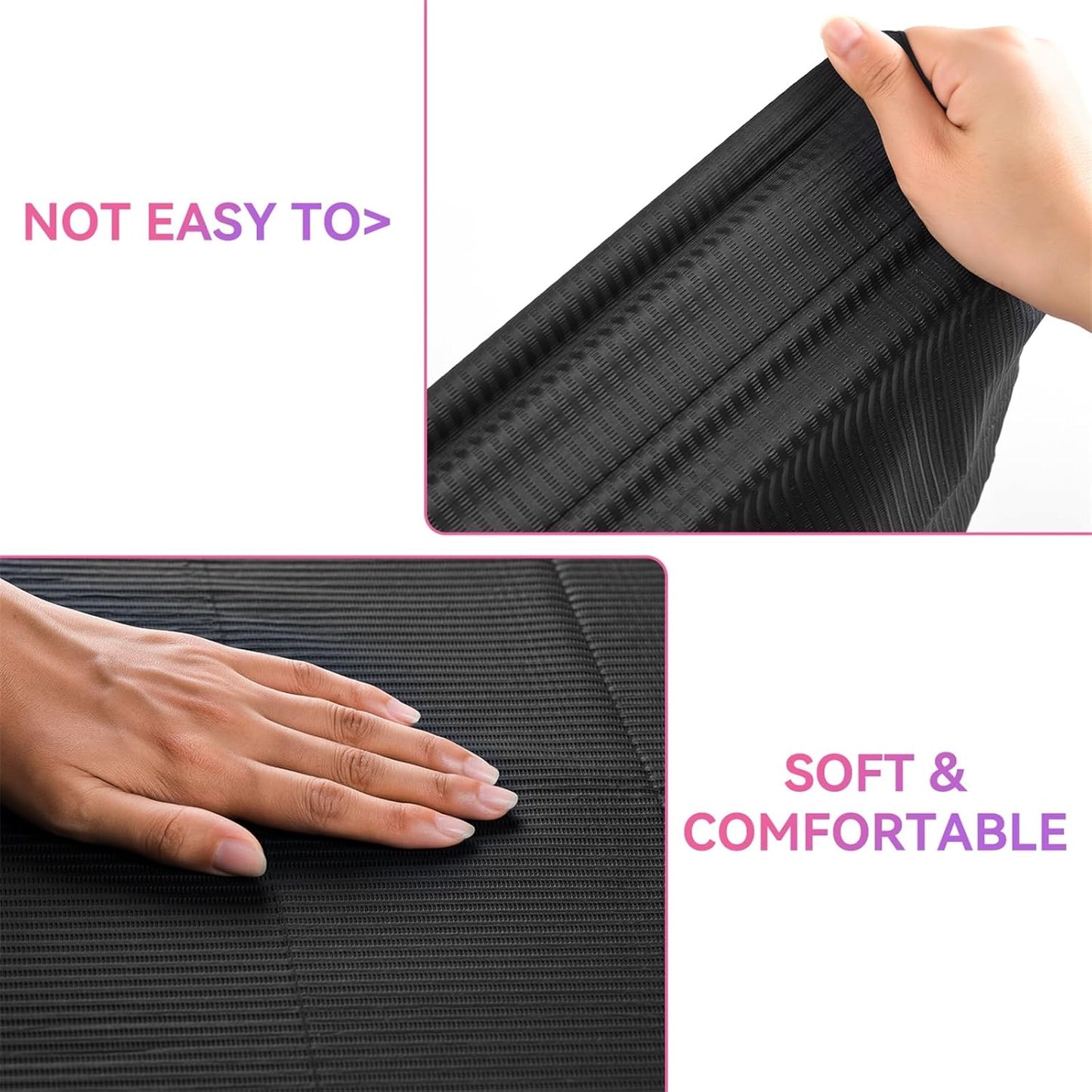 Makartt Disposable Nail Mats: 20 Pcs Fordable Nail Paper Towels for Table Acrylic Practice Sheet 3 Ply Waterproof Nail Art Table Mats Clean Pads for Salon Manicure Tattoo Black