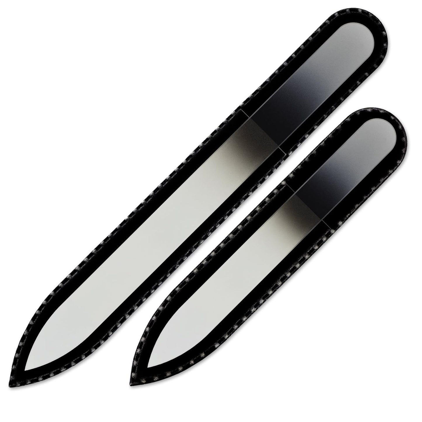 Mont Bleu Set of 2 Color Glass Nail Files - Handmade - Genuine Czech Tempered Glass - Manicure Nail Care - Beauty Nail File