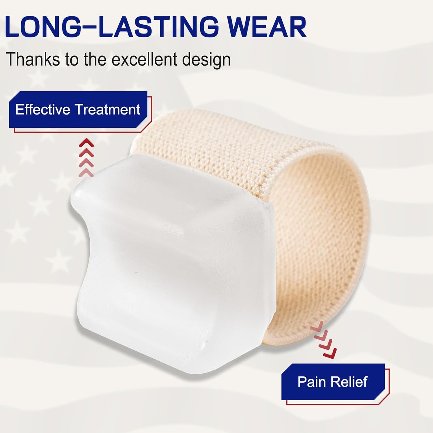 Orthopedic Gel Toe Separators for Overlapping Toes,Big Toe Spacers for Hallux Valgus Corrector with Shock Absorption, All-Day Comfort for Men & Women. (BEIGE, WOMEN(4.5-6.5))