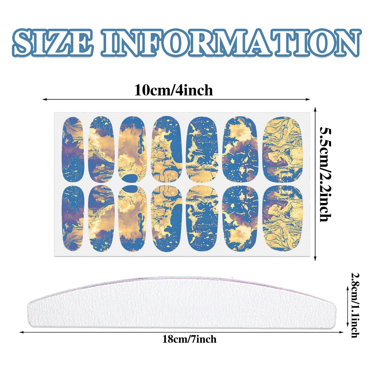 WOKOTO 20 Sheets Marble Design Nail Polish Strips Full Nail Wraps for Nail Art Decals Easy Apply Gradient Nail Stickers Self Ashesive Nail Polish Wraps Nail Color Strips for Nails Women Girls Kids