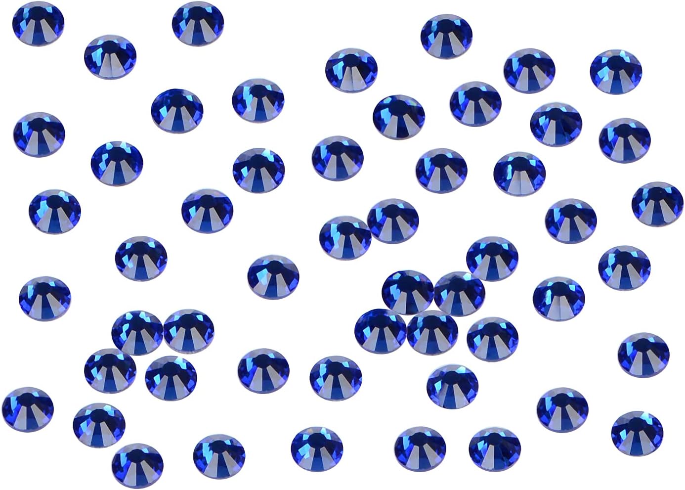 2880PCS Art Nail Rhinestones Non Hotfix Glue Fix Round Crystals Glass Flatback for DIY Jewelry Making with one Picking Pen (ss5 2880pcs, Sapphire)