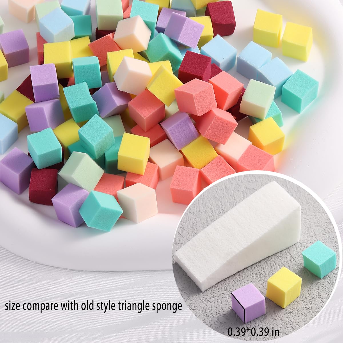 100Pcs Soft Nail Sponges for Ombre Mini Nail Art Sponges With Grabbing Pen Colorful Aura Nail Sponge Set Brush for Gel Nails Gradient Sponge With Disposable Gel Polish Palette Paper