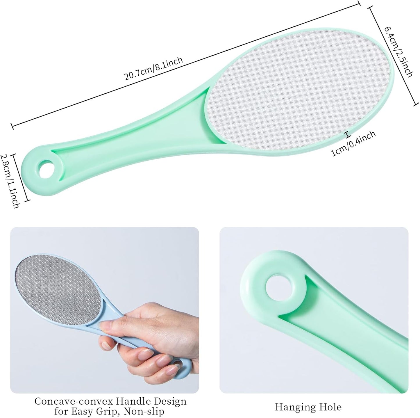 Nano Glass Foot File Callus Remover, 2 Pcs Hard and Dead Skin Remover for Feet, Double Sided Foot Scrubber Hygienic Pedicure Tool, Hair Eraser for Softer & Smoother Feet Hands, Green Blue Random Glass