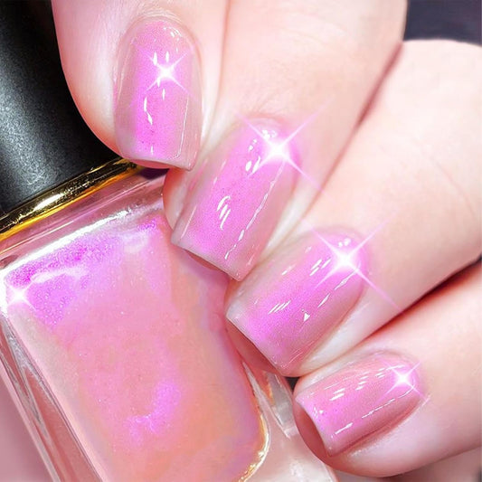 COSMOO Pink Shimmer 12ml Quick Dry Nail Polish, Blue