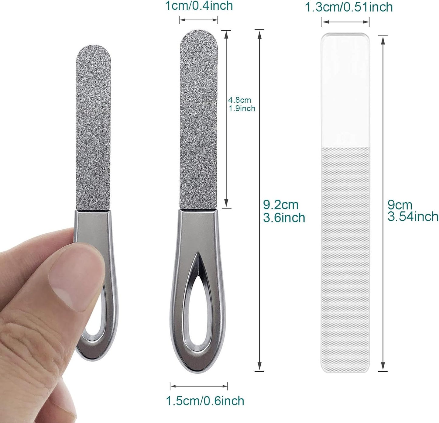 Travel Nail Files for for Thick Toenails, 3.6 Inch Diamond Nail File for Natural Nails, Double Sided 180 Diamond Grits Emery Boards for Men Woman Salon Home Travel (1 PACK-BF01)