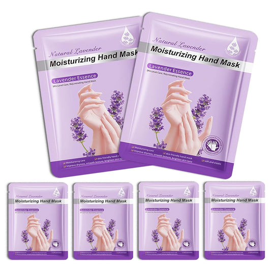 Hand Masks, 6 Pairs Hydrating Exfoliating Hand Peeling Mask, Smooth Hand Masks Moisturizing Gloves Overnight for Dry, Rough, Cracked Hands, Hand Skin Moisturizer Glove for Women Men（I
