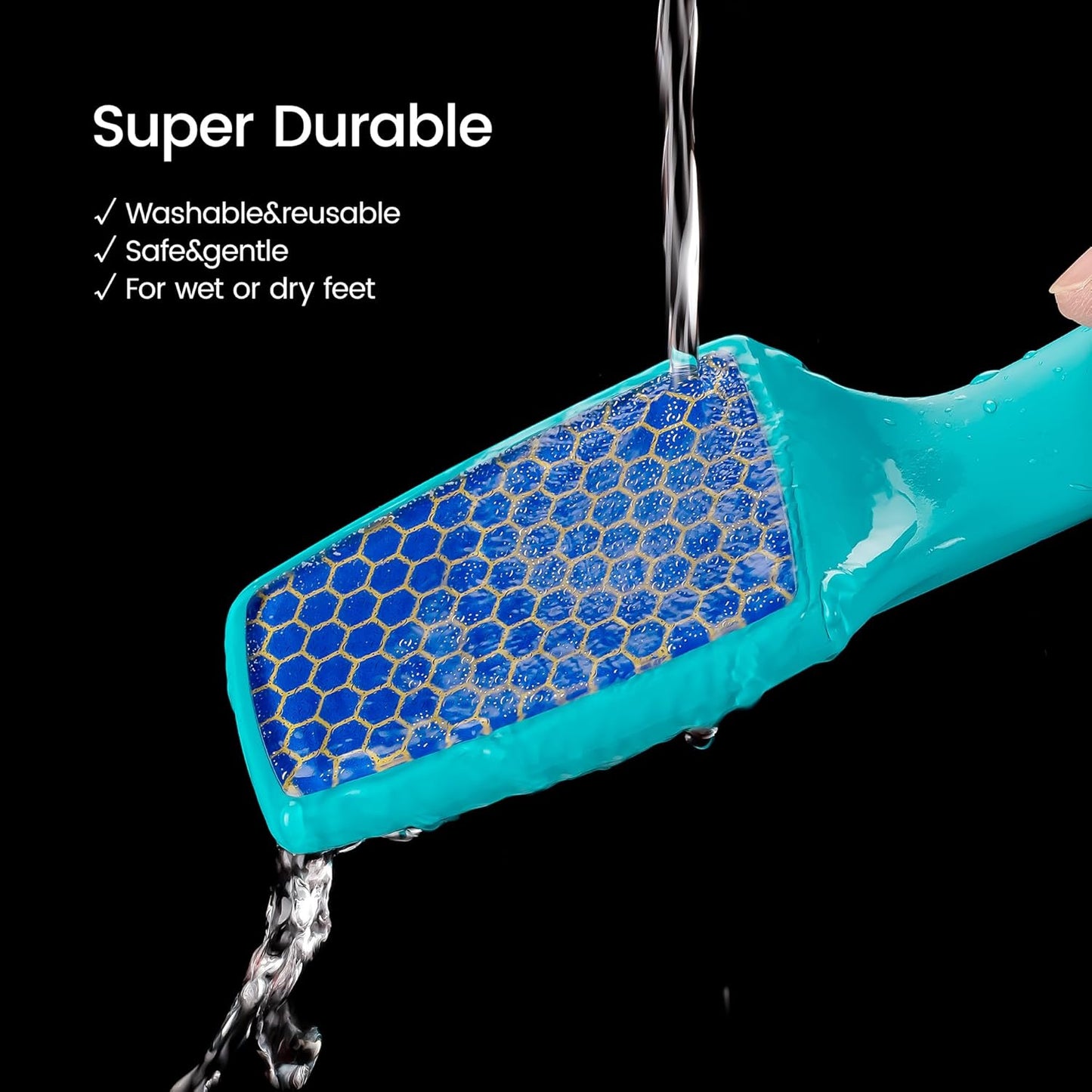 YTD likomey Hard Skin Remover Nano Glass Foot File,1 Pcs Super Durable Foot Scrubber,for Wet or Dry Feet Callus Dead Skin Pedicure Hygienic Remover Tool,Soft Smooth Feet-Peacock Blue