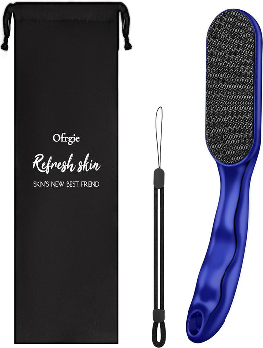 Nano Glass Foot File Foot Callus Remover Scrubber in Shower, Pedicure Tools Feet Scrubber Dead Hard Skin, Anti-Slip Handle Rope & Storage Bag Foot Files for Wet and Dry Feet Care Gift Blue