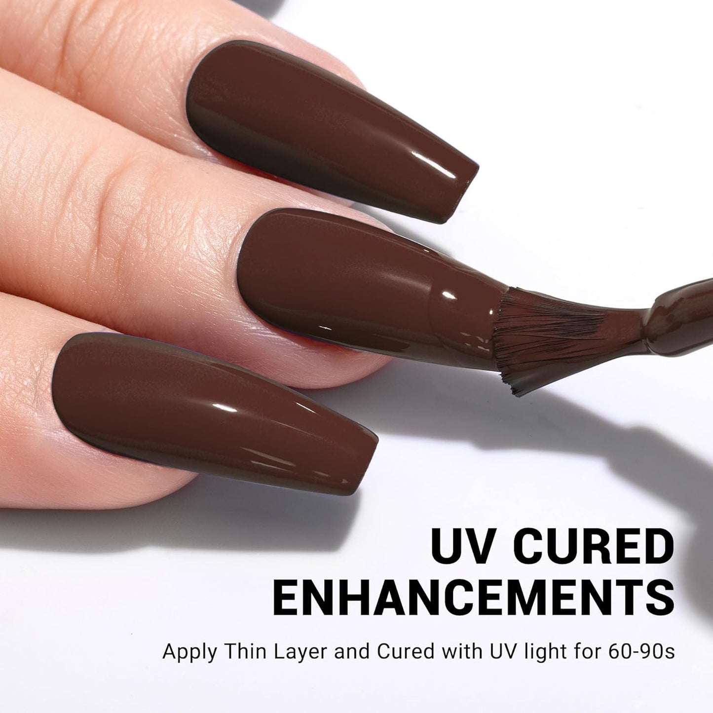 MelodySusie Thick Americano Brown Gel Nail Polish,0.5fl oz Nails Soak Off UV LED Caramel Coffee Brown Gel Polish Gift for Women Nail Art Manicure Salon DIY Nail Design Decoration at Home-534-A1205