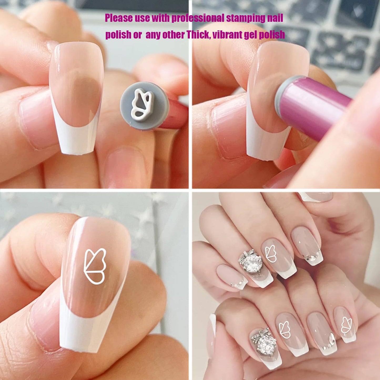 WOKOTO 6Pcs Nail Art Stamp Pen Set Flower Butterfly Leaves Nail Stamper Pen Nail Art Transfer Pen Design Tools Nail Stamping Pens Kit Nail Art Tool With Different Patterns Nail Art Tools For Women