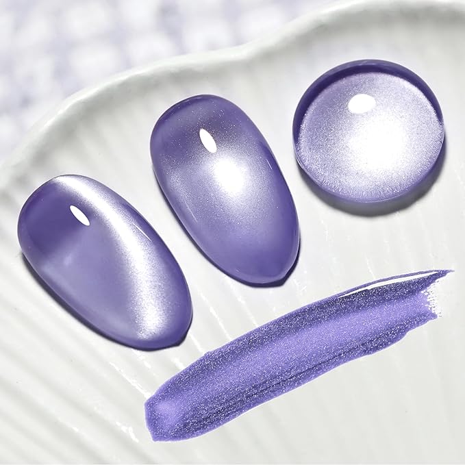 JODSONE 16.5ml Cat Eye Gel Nail Polish Glitter Light Gray Magnetic Reflective Translucent Need U V Curing