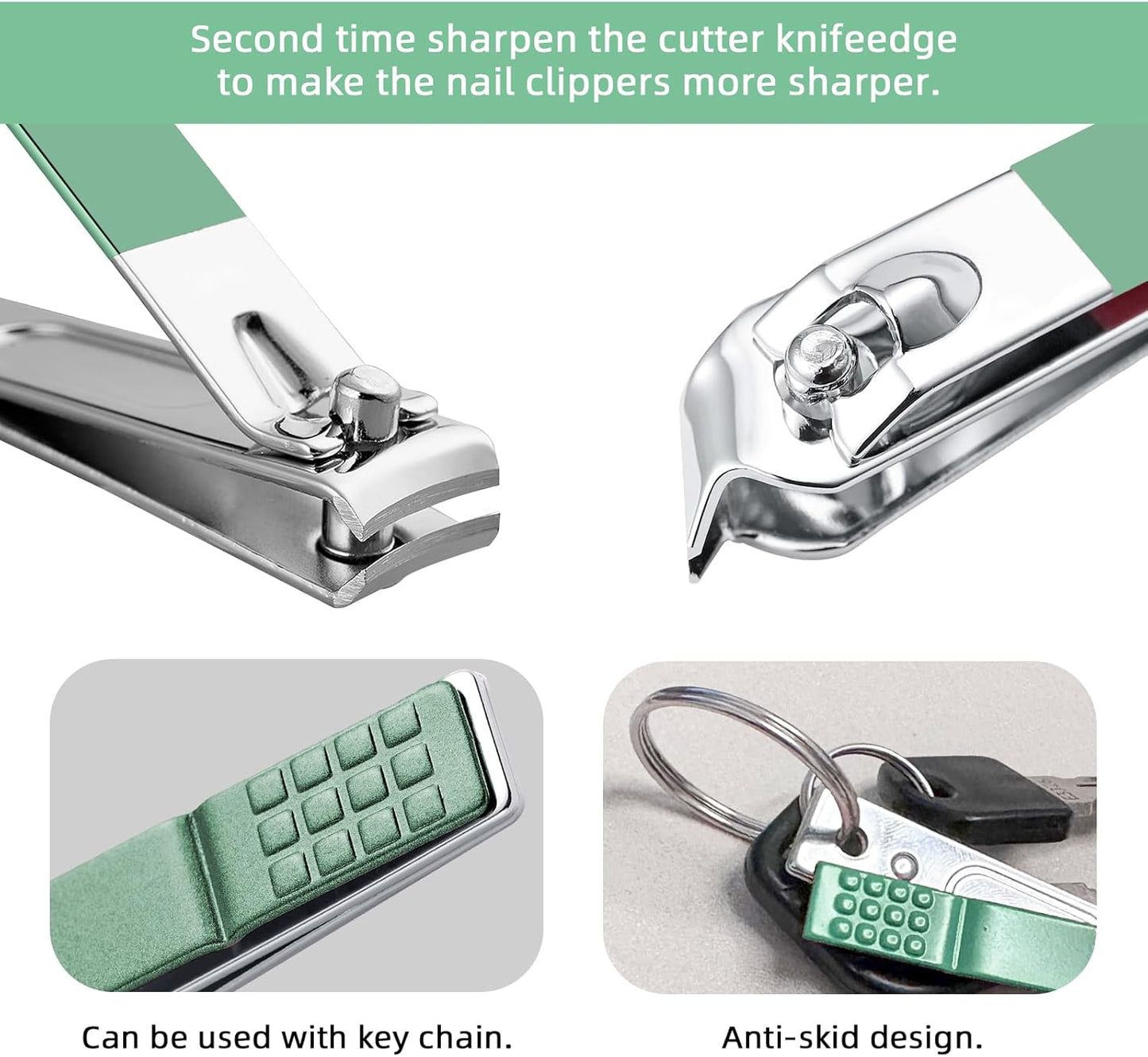 Manicure Set 8 in 1 Nail Clipper Set,RedFlow Nail Clippers,Fingernail & Toenail Clippers,Manicure Tools,Pedicure Tools,Suitable for Travel Manicure Kit,Nail Set Kit with Everything Profe (Green)