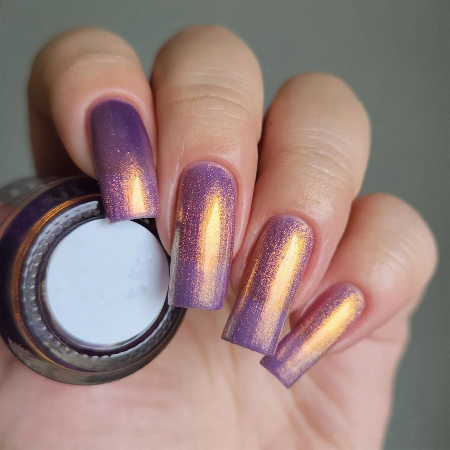 COSMOO Purple Golden Shimmer Quick Dry Nail Polish, 0.41 Fl Oz (Pack of 1), Red