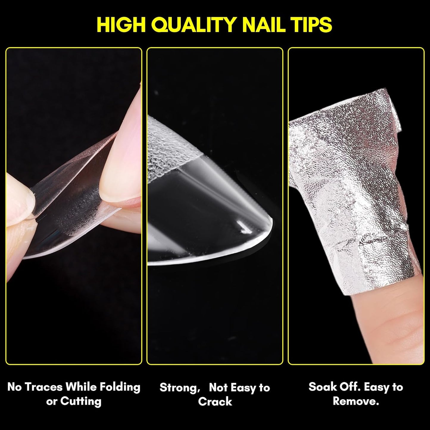 Makartt Almond Nail Tips: Medium Full Cover Fake Nails Half Matte Soft Clear Pre-shape Gel Nail Tips Acrylic False Nails, 12 Sizes French Press on Nail Extension Salon Home DIY 120pcs