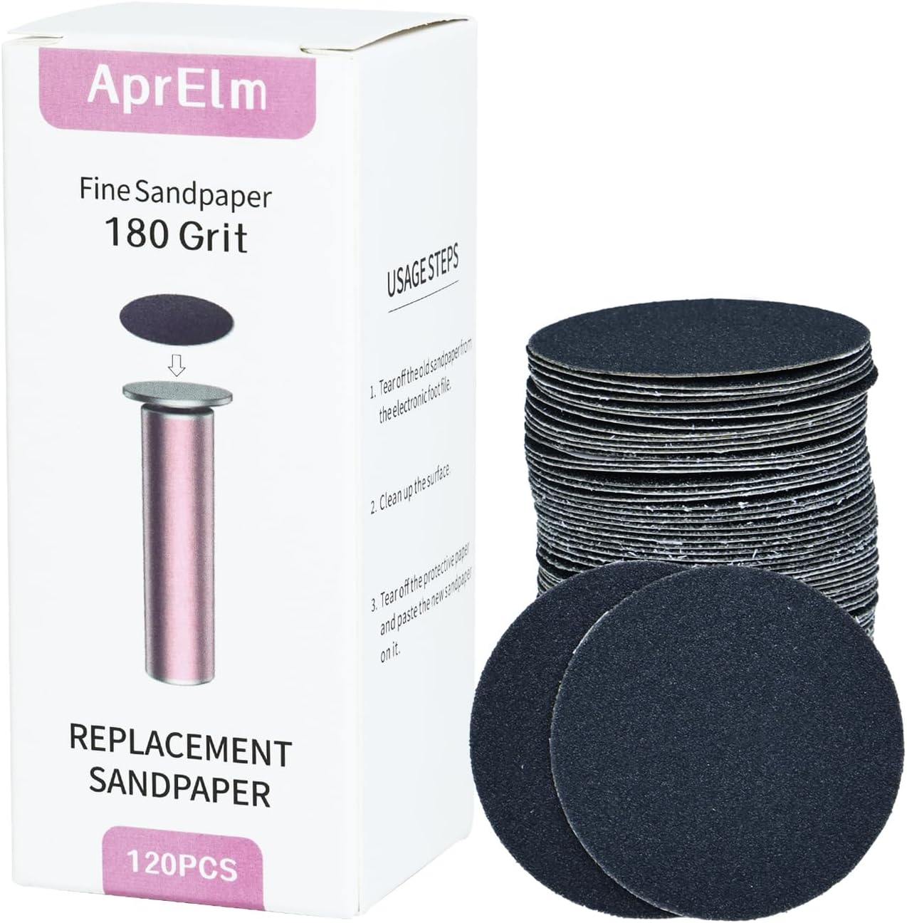 120pcs Replaceable Sandpaper for Electric Foot Callus Remover, 180 Grit Fine Sandpaper Refill Discs