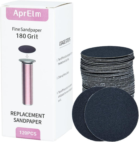 120pcs Replaceable Sandpaper for Electric Foot Callus Remover, 180 Grit Fine Sandpaper Refill Discs