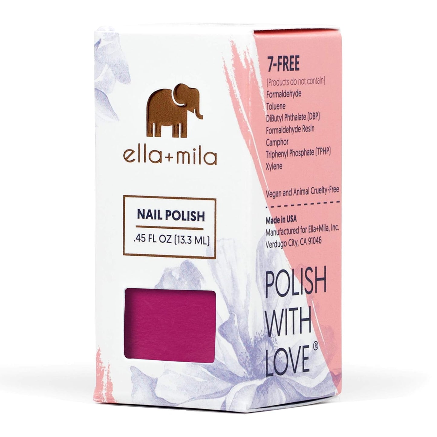 ella+mila Professional, Quick Dry, Long-Lasting & Chip-Resistant Pink Nail Polishes (Summer Roam-Ance - 0.45 fl oz)