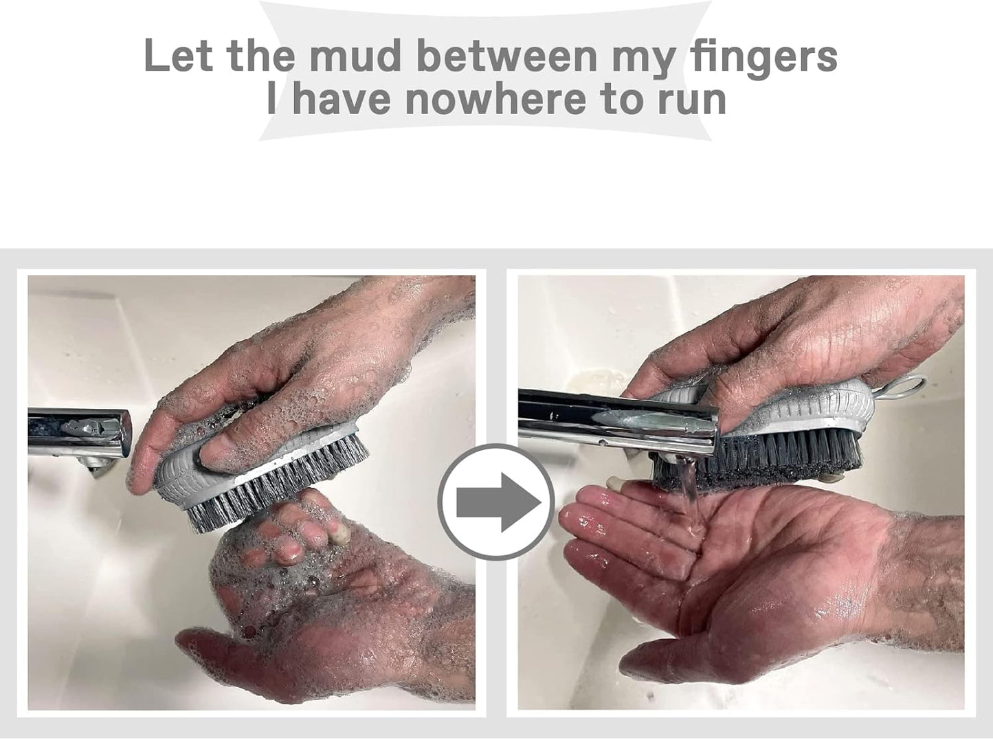 VWMYQ Heavy Duty Fingernail Scrub Brush, Durable Stiff Bristles Hand and Nail Cleaning Brush for Men & Mechanics (Hand Wash Brush - Grey)