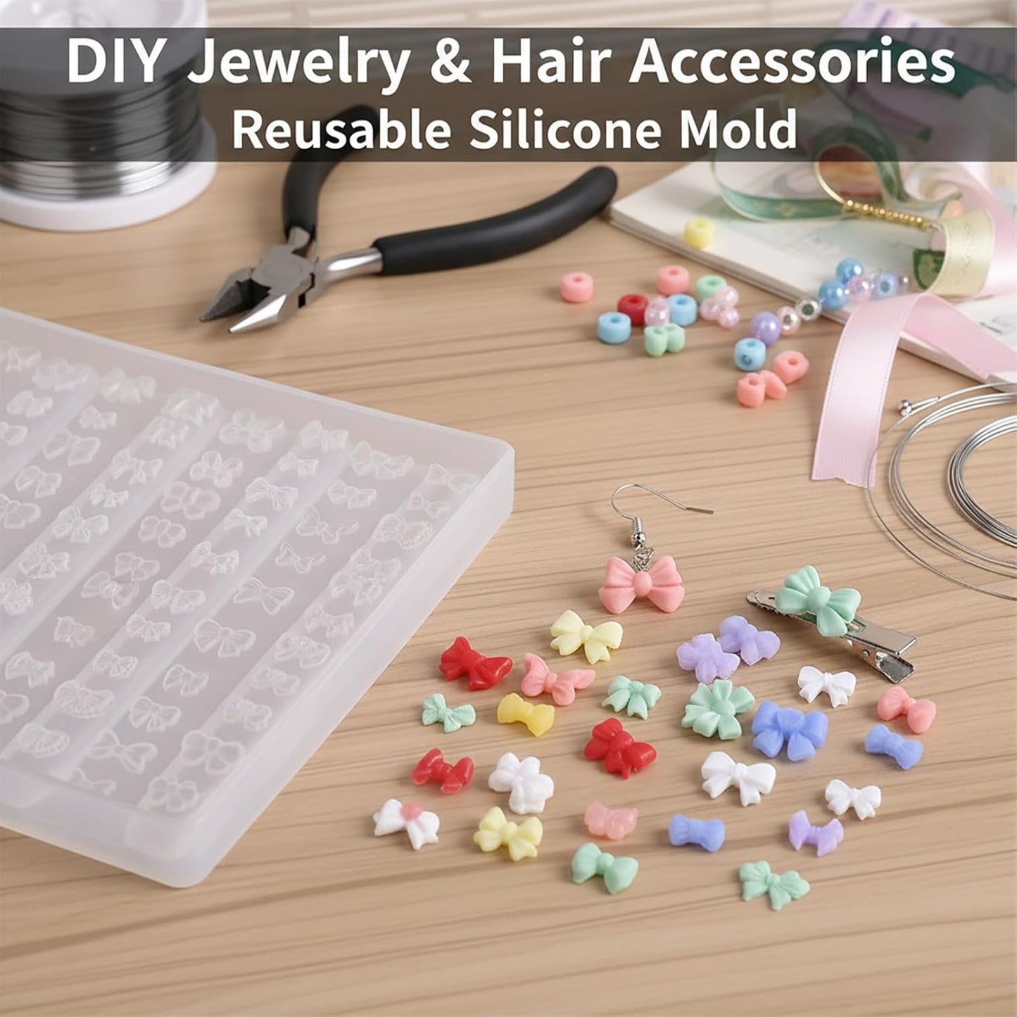 1 Pcs Bow Silicone Nail Art Molds for Women Resin Nail Design