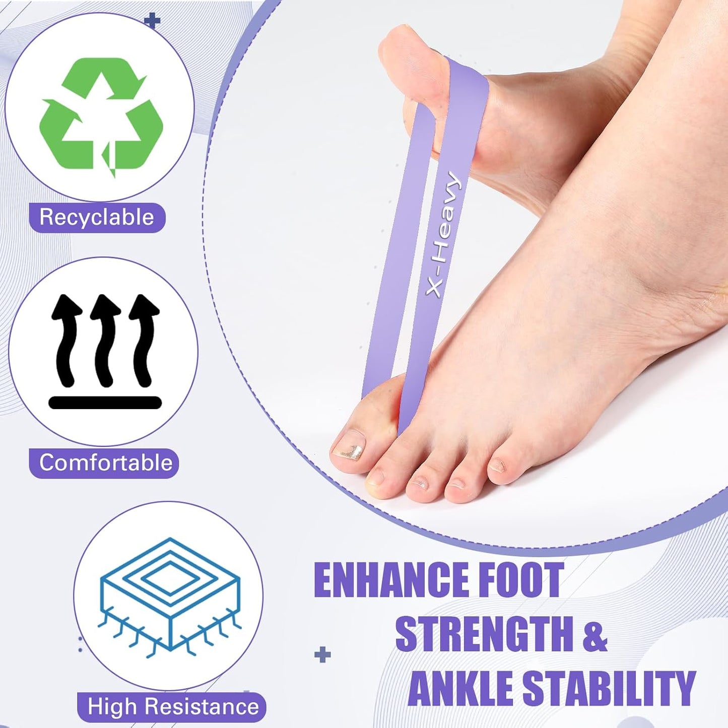 Set of 5 Toe Stretcher Bands for Bunions Correction Foot Big Toe Spacers Resistance Straightener Loop Bands with Carry Bag for Women Men Hallux Valgus Alignment Yoga Exercise (Pastel)
