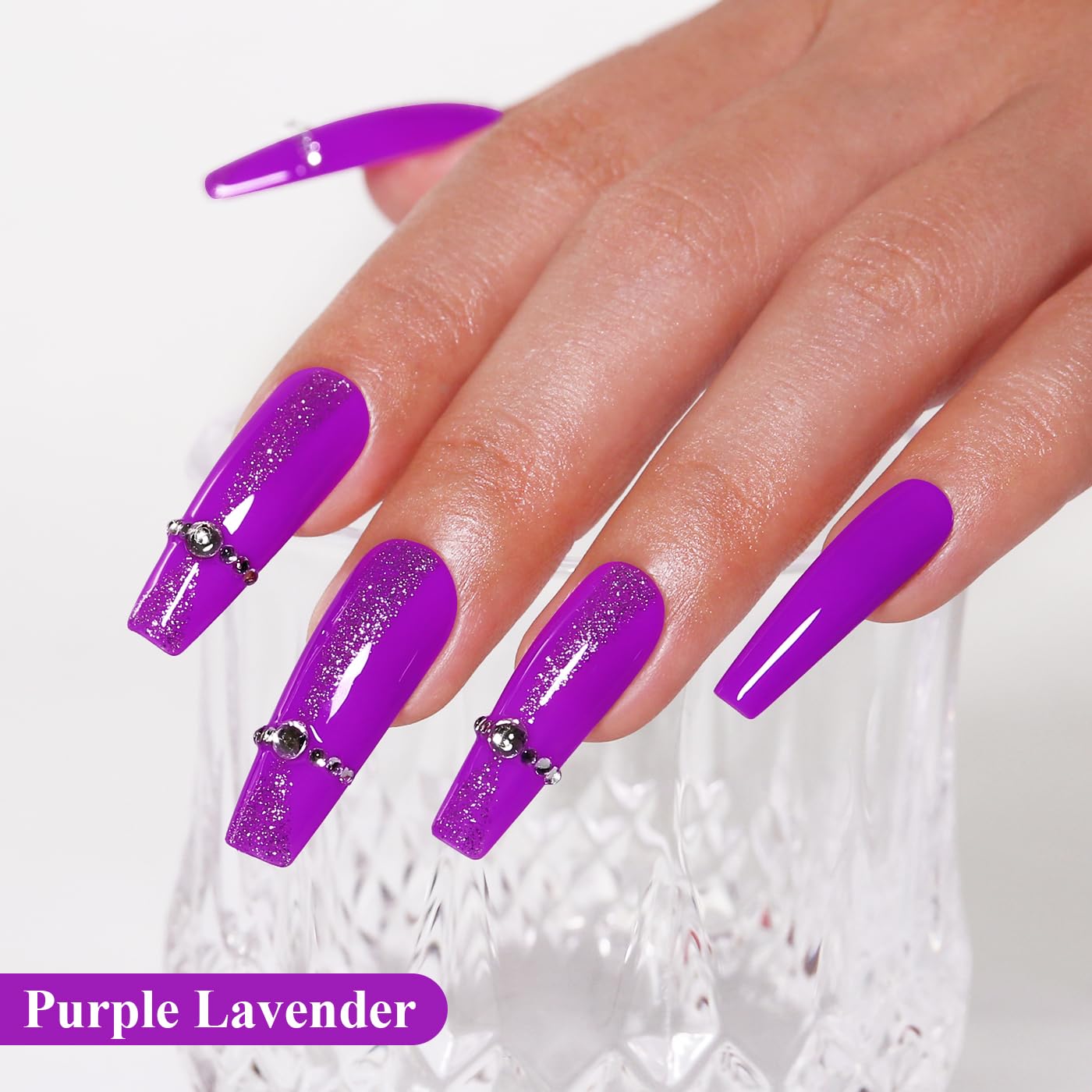 Imtiti Purple Gel Nail Polish, Purple Lavender Nail Gel Polish High Gloss Soak Off UV LED Spring Summer Nail Art Manicure Salon DIY Design 10ML