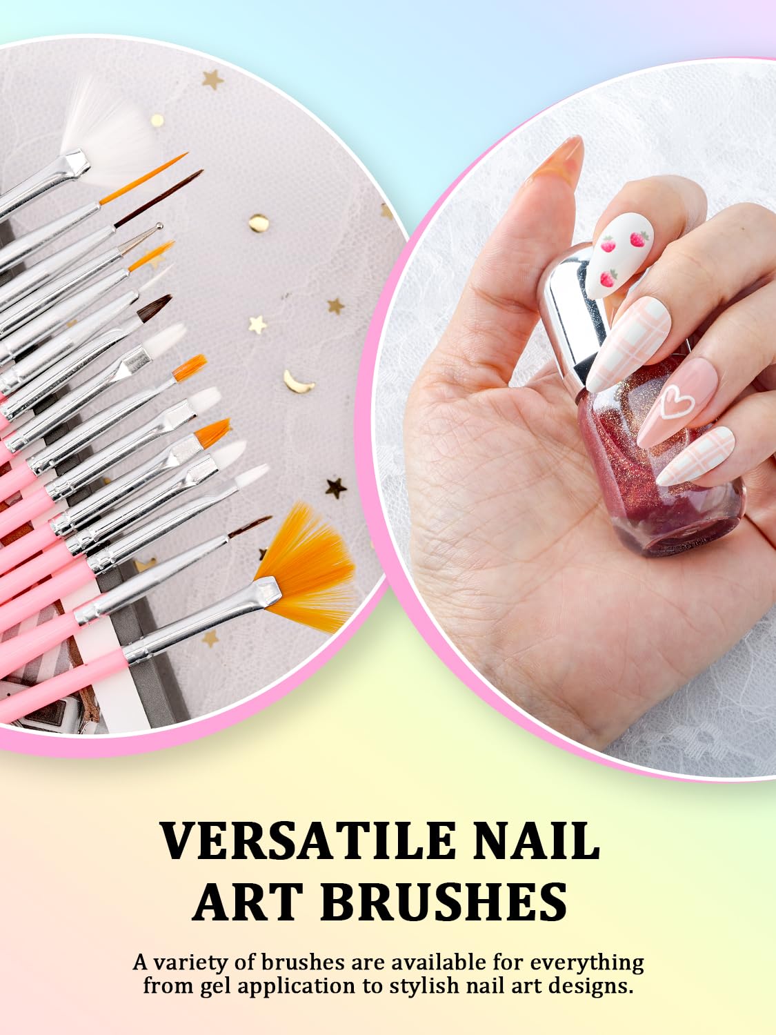 Nail Art Tools Set, Nail Stand for Press on Holder for Painting Nails, Nail Art Brushes, Liner Brushes, Nail Dotting Tool, Must Haves Design Tools for Nail Tech & Beginners Nail Art Supplies Kit