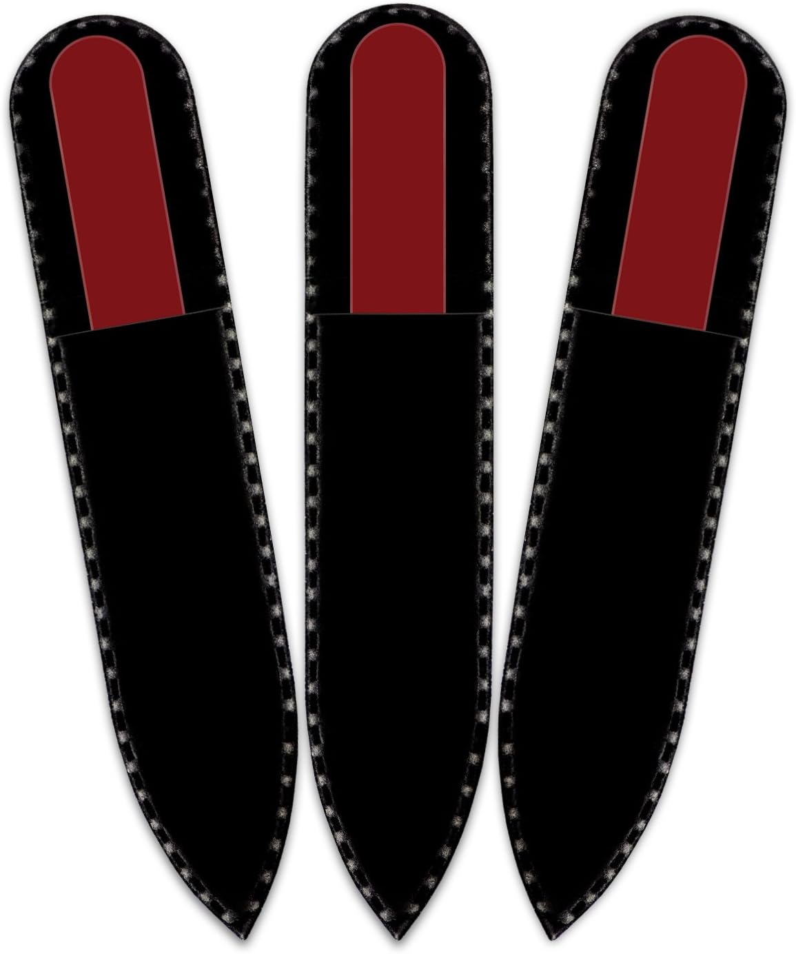 Color Crystal Nail File in Black Pouch - Small/Purse Size - Czech Tempered Glass - Handmade in Czech Republic