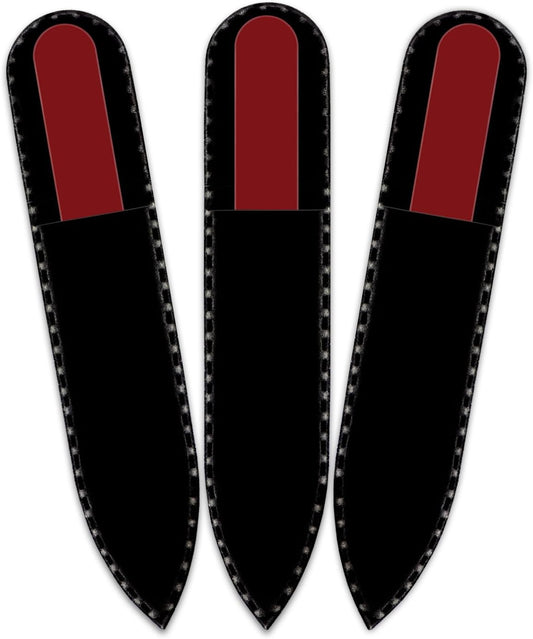 Color Crystal Nail File in Black Pouch - Small/Purse Size - Czech Tempered Glass - Handmade in Czech Republic