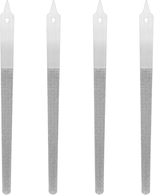 4 Pcs Diamond Deb Nail File, Professional Nail Files Metal Nails Dresser with Sharp, Non Slip Handle Double Sided Fingernail File for Manicure, Pedicure