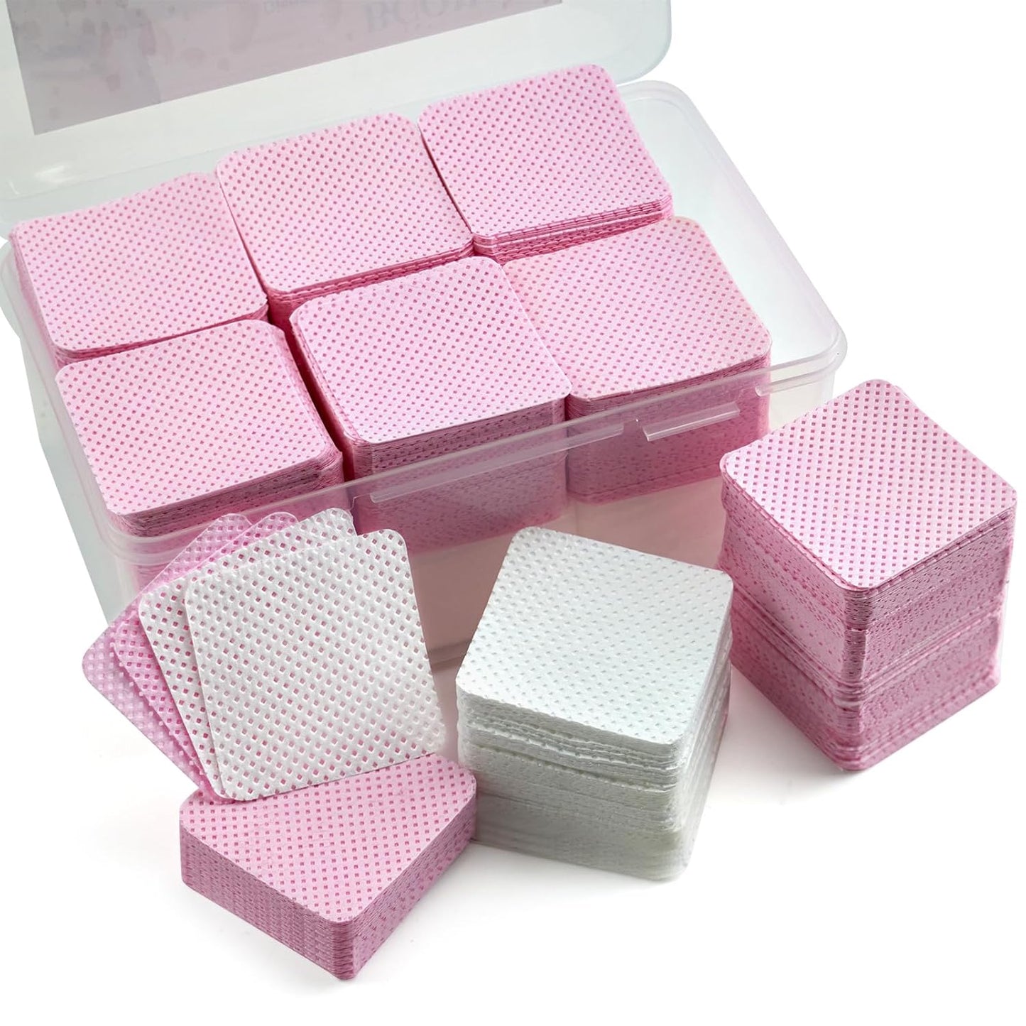 Pink Lint Free Nail Wipes- 2000PCS Super Absorbent Nail Polish Remover Pads- Disposable Lint Free Wipes for Nail Polish Removal, lash Extensions Application, Nail Care