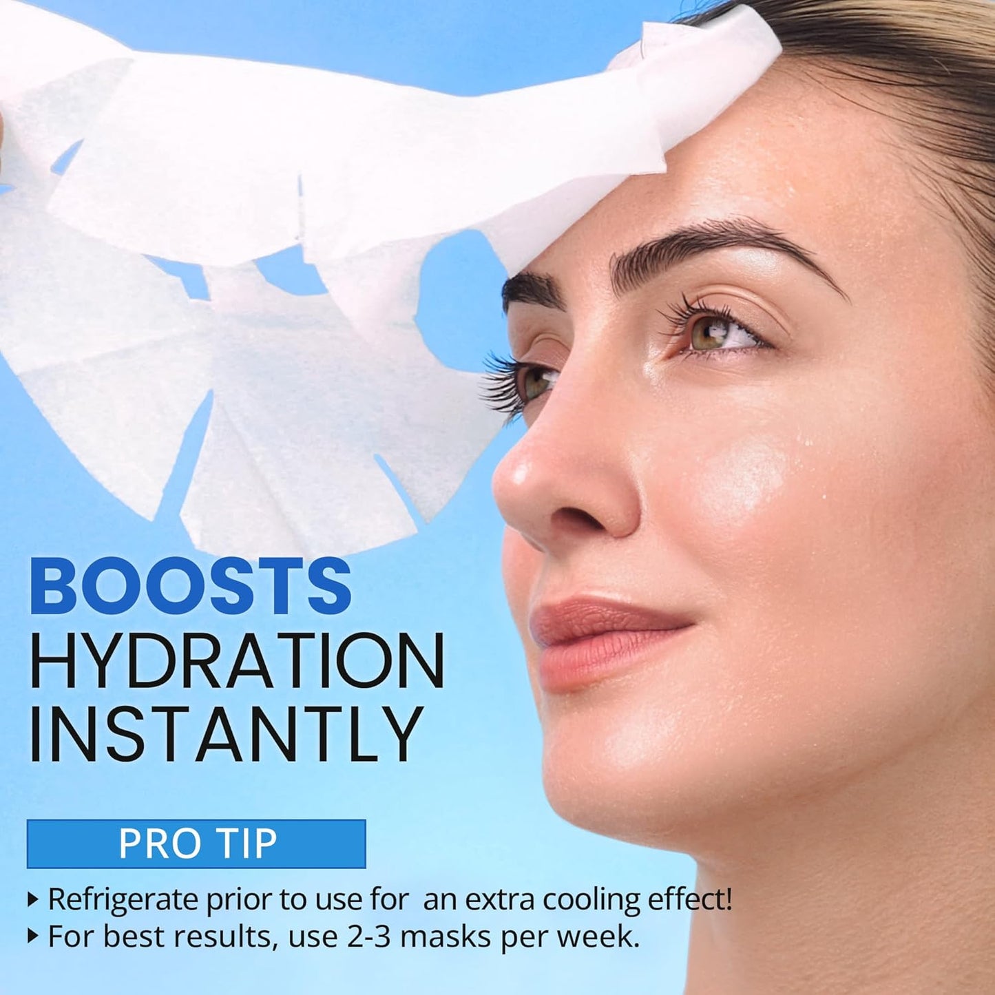 Ebanel 40 Pack Collagen Face Mask with Hyaluronic Acid, Vitamin C, Peptide, Aloe, Instant Brightening Hydrating Face Masks Skincare Korean Sheet Mask, Skin Firming, Lifting Anti Aging Facial Masks