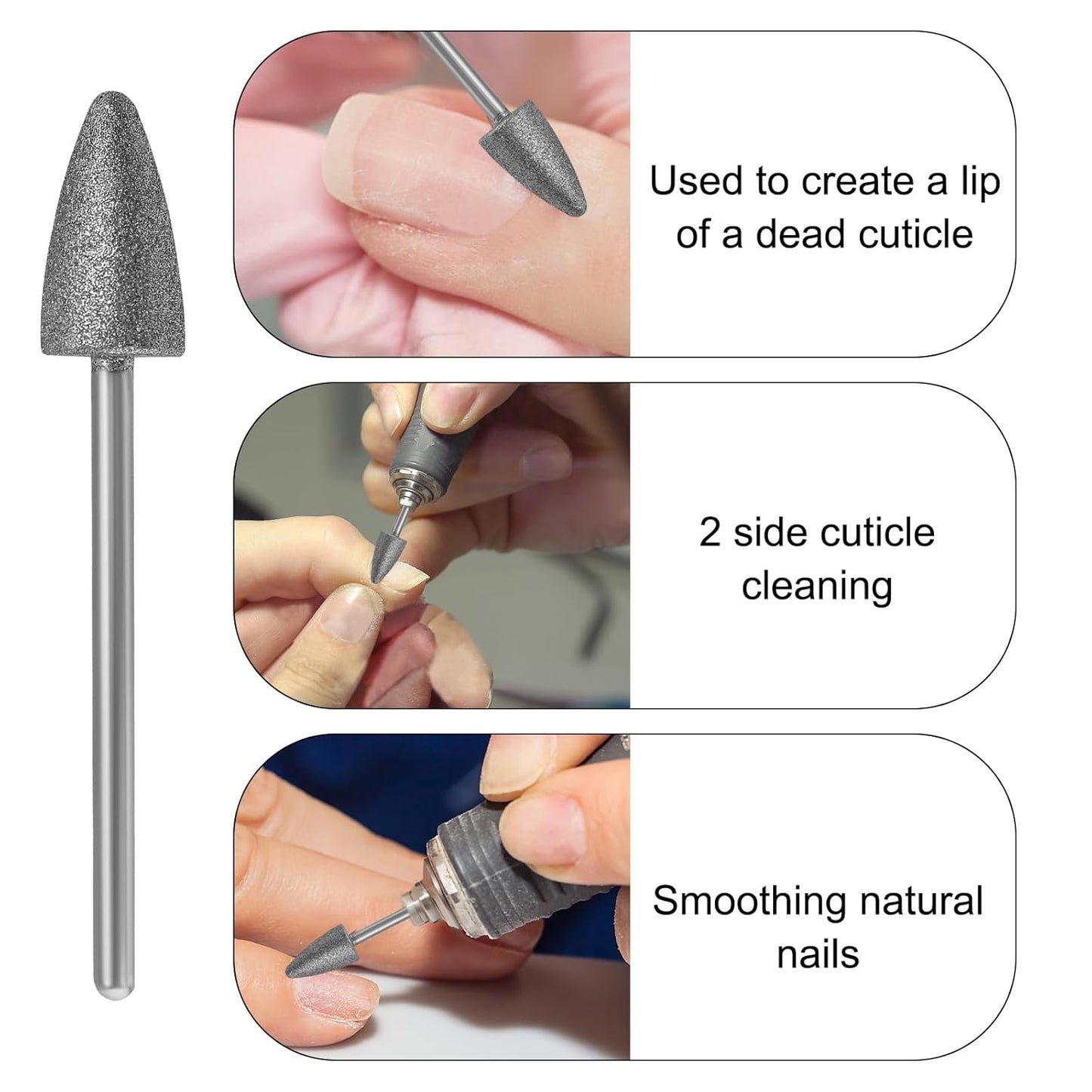 Nail Drill Bit Russian Dry Manicure Drill Bits Drill Bits Nature Nail Buffer Bit for Cuticle Remove Nail Art Design Manicure Pedicure Professional Home & Salon Use (Coarse)