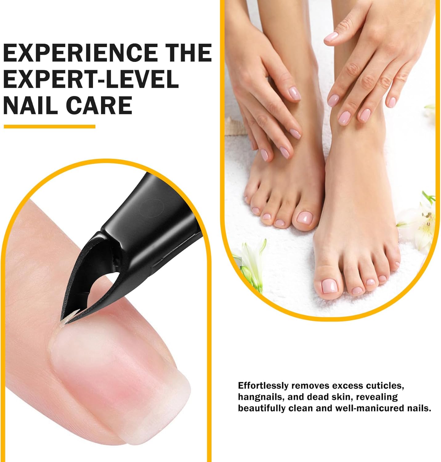 BEZOX Cuticle Trimmer for Salon-Worthy Nails - Professional Half Jaw (5 mm) Cuticle Clippers with Anti-slip Silicon Handle, Precision Cuticle Cutters Premium Manicure Tool - Dark