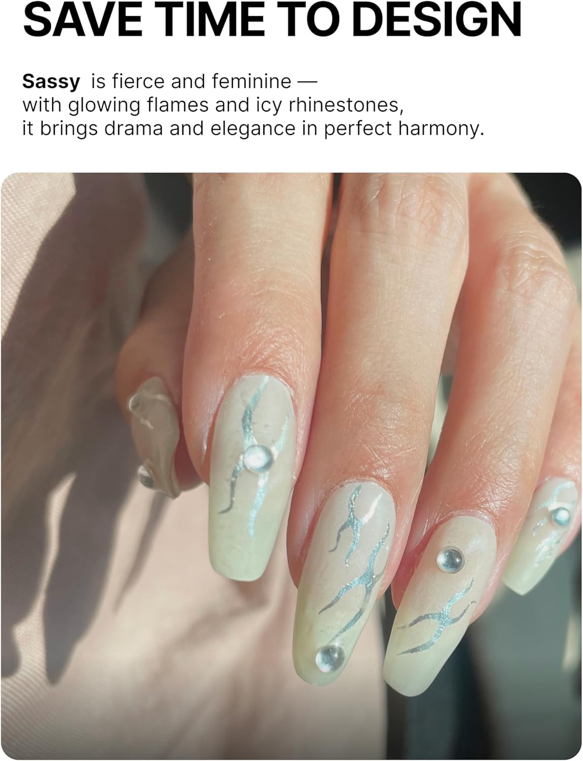 UUUUUU Semi Cured Gel Nail Strips | Salon-Quality | UV Free Gel Nail Wraps for Women | Easy Peel&Stick | Long-Lasting up to 14 Days | 28 Strips Set+File & Wipes | Gift-Ready(UGN148 Sassy)