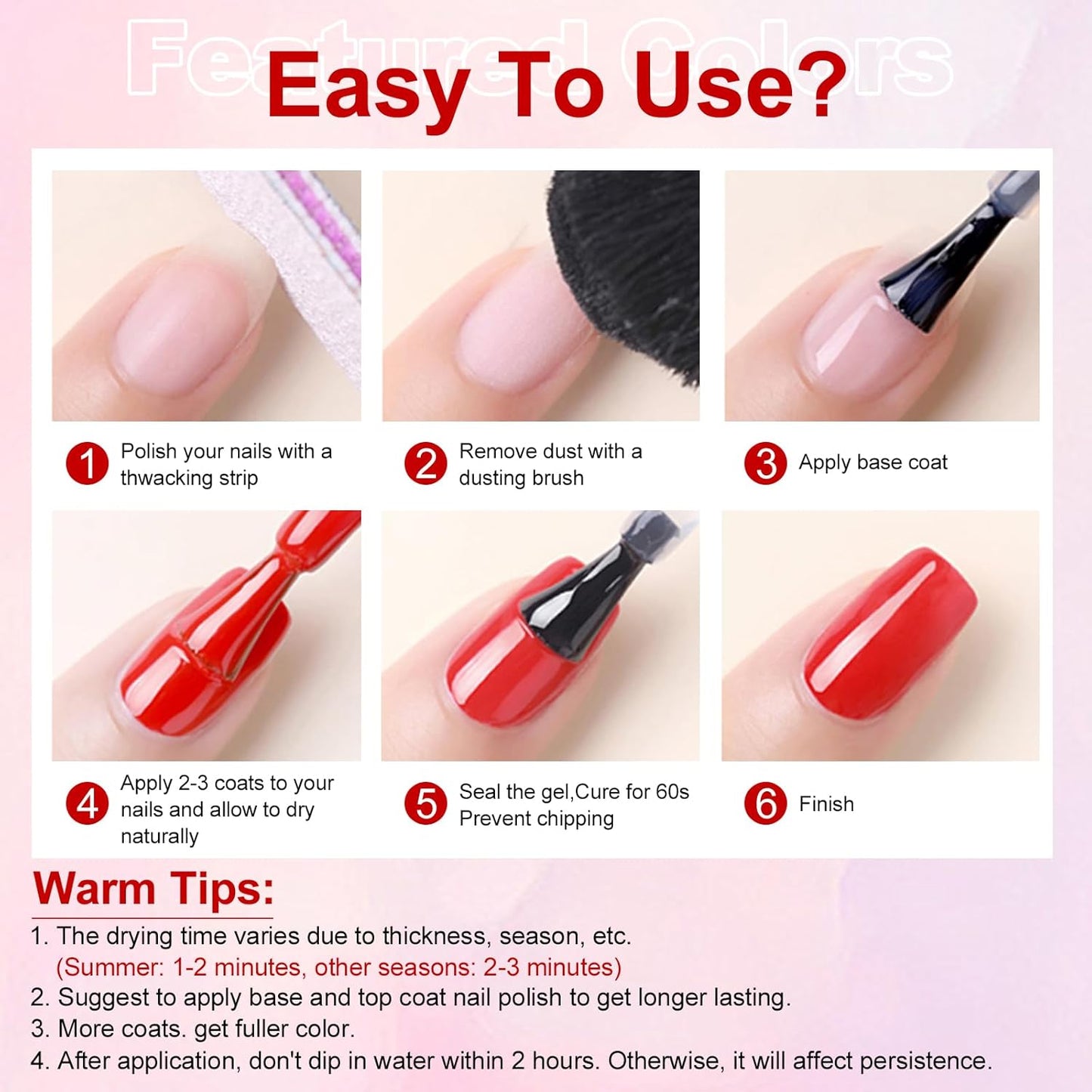 Major Dijit Quick Air Dry Nail Polish FireBrick Regular Nail Polish Non UV Gel Hema 0.34 fl oz.