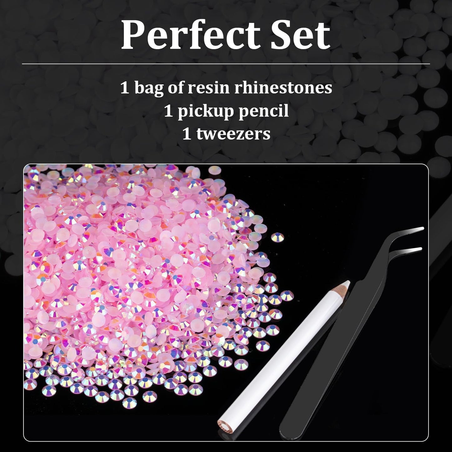 8000pcs 3mm Resin Rhinestones Bulk, Light Pink AB Flatback Round Jelly Rhinestones Bedazzling Non Hotfix Crystal Gems Large Quantity Wholesale for DIY Crafts Clothes Tumblers Face Makeup Manicure